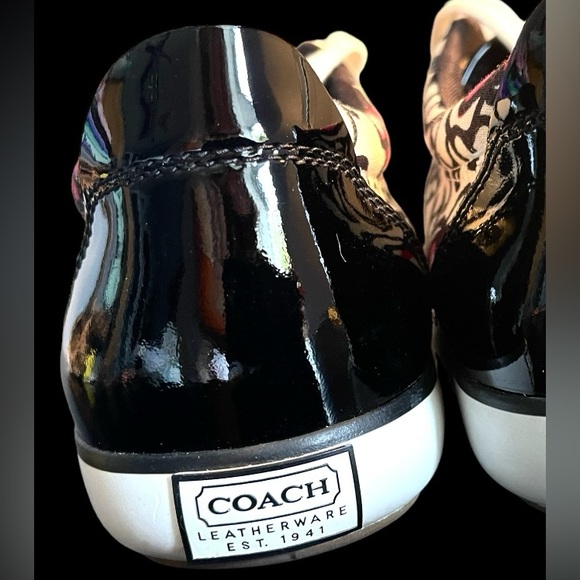 NIB Coach Poppy Sneakers Leather Trim Sz 9.5 - Picture 6 of 13